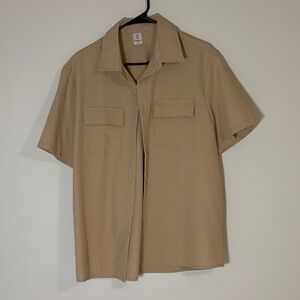 Conjuess Korean styled button down silky shirt
